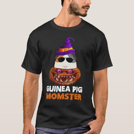 173 Guinea Pig Momster Pumpkin Monster Funny Hallo T-shirt (Voorkant)