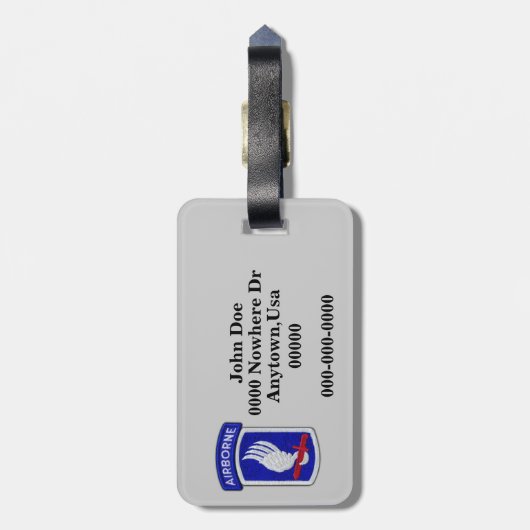 173e ABN BDE Airborne Brigade Patch bagagelabel (Achterkant verticaal)