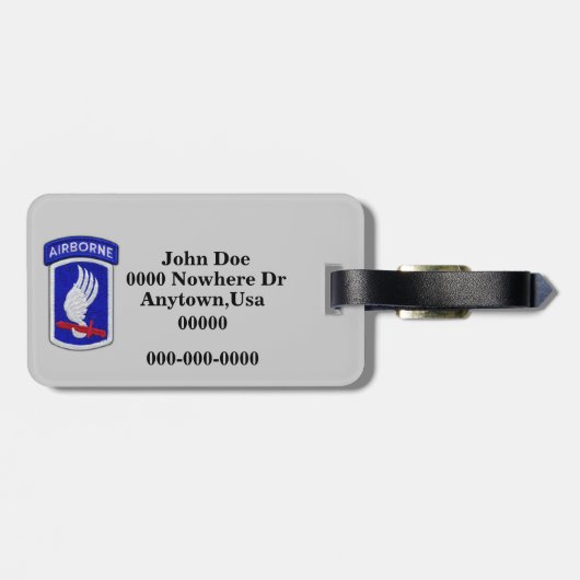 173e ABN BDE Airborne Brigade Patch bagagelabel (Achterkant horizontaal)