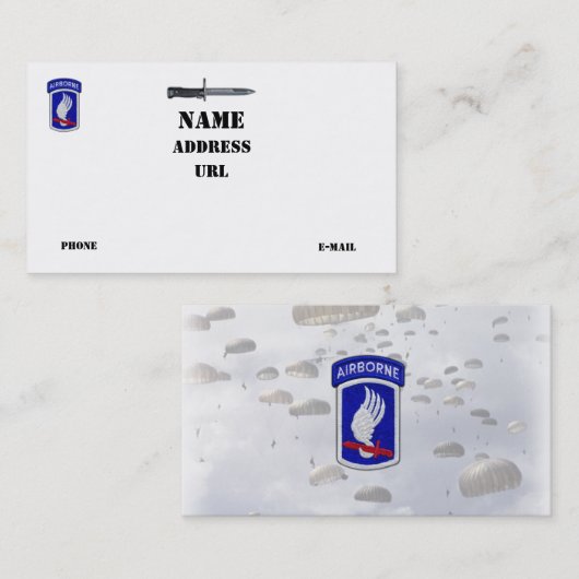 173e ABN BDE Airborne sky veterans veteranen veter Visitekaartje (Voorkant / Achterkant)