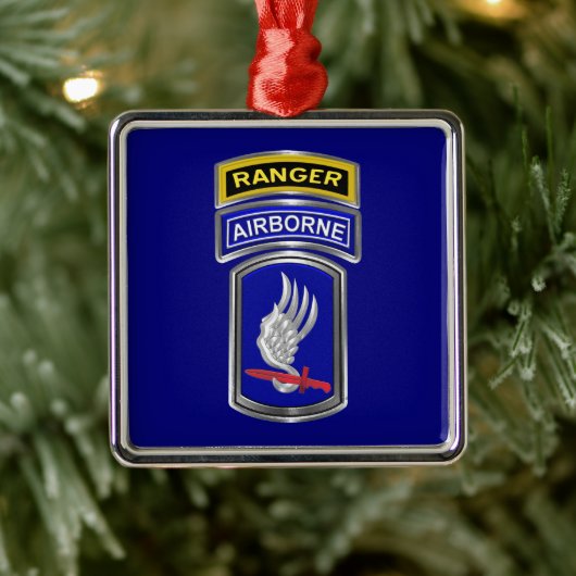 173e Airborne Brigade Ranger Kerstmis Metalen Ornament (Boom)