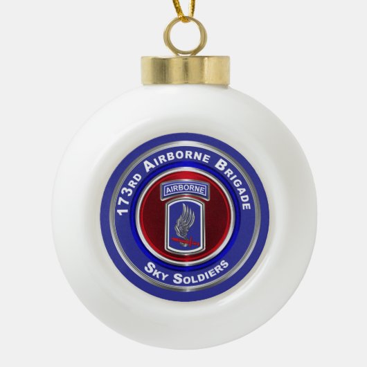173e brigade keramische bal ornament (Voorkant)