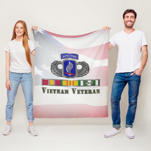 173e brigade Vietnam Veteraan Fleece Deken (In situ)