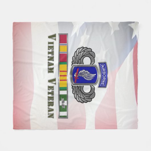 173e brigade Vietnam Veteraan Fleece Deken (Voorkant (Horizontaal))