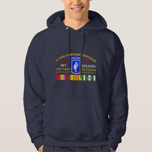 173e brigade Vietnam Veteraan Shirt Sky S (Voorkant)