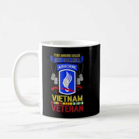 173e brigade Vietnam Veteraan Shirt Sky S Koffiemok (Links)