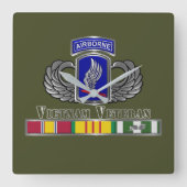 173e brigade Vietnam Veteraan Vierkante Klok (Voorkant)