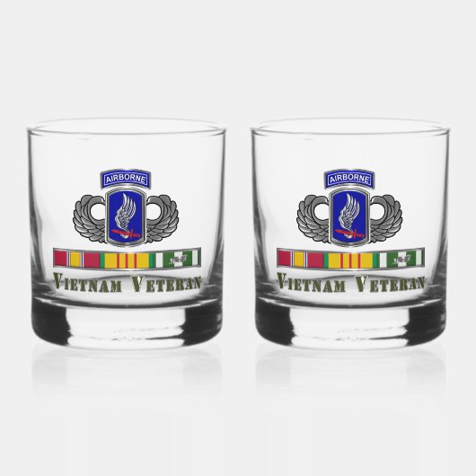 173e brigade Vietnam Veteraan Whisky Glas (Voorkant)