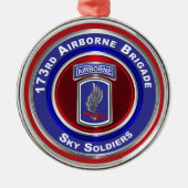 173rd Airborn173rd Aire Brigade Keepomwille Kerstm Metalen Ornament (Voorkant)
