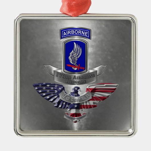 173rd Airborne Brigade Veteran Christmas Metalen Ornament (Voorkant)