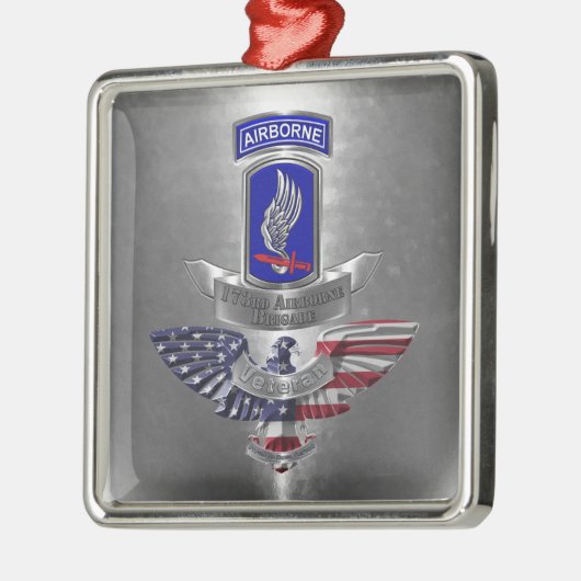 173rd Airborne Brigade Veteran Christmas Metalen Ornament (Links)