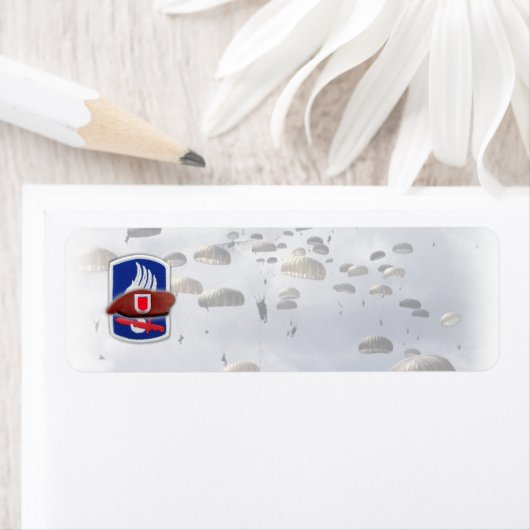 173rd Airborne Division Beret Patch Retouradres Etiket (Insitu)