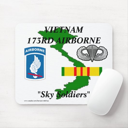 173rd Airborne Vietnam mousepad 1/w Muismat (Met muis)
