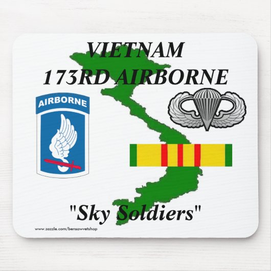 173rd Airborne Vietnam mousepad 1/w Muismat (Voorkant)