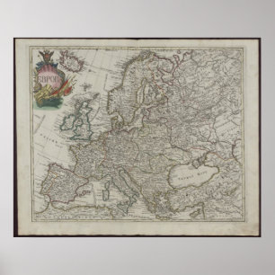 1745 Russische Academy Map of Europe Poster