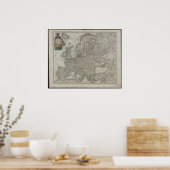 1745 Russische Academy Map of Europe Poster (Keuken)