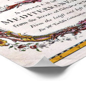 1745 Seale kaart of zeekaart van de Middellandse Z Poster (Hoek)