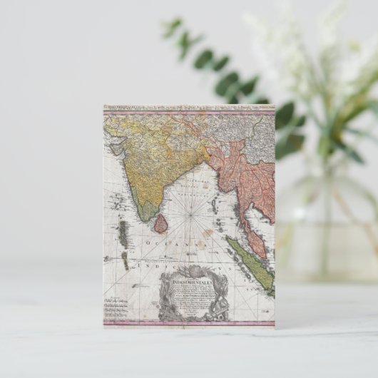 1748 Homann Heirs Map of India and Southeast Asia Briefkaart (Staand voorkant)