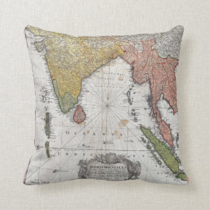 1748 Homann Heirs Map of India and Southeast Asia Kussen