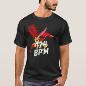 174 Bpm Dnb Music Junglist Tropical Flower Drum N  T-shirt (Voorkant)