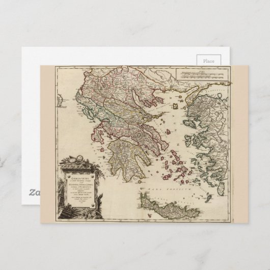 1752 Kaart van het oude Griekenland (Voorkant / Achterkant)