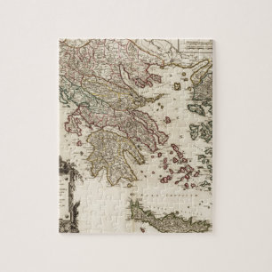 1752 Kaart van het oude Griekenland Legpuzzel