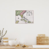 1755 Carolina en Florida en de Bahamaanse eilanden Poster (Keuken)