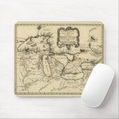 1755 Grote Meren en kaart New France/Canada Muismat (Met muis)