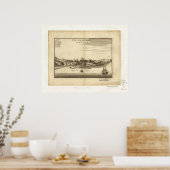 1755 St. Laurent Montreal Quebec Panoramic Map Poster (Keuken)