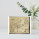 1758 New England & Nova Scotia Map Thomas Kitchin Briefkaart (Staand voorkant)