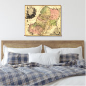 1759 kaart van oud Israël met de twaalf stammen Canvas Afdruk (Insitu (Slaapkamer))