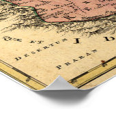 1759 kaart van oud Israël met de twaalf stammen Poster (Hoek)