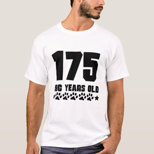 175 Dog Years Old Funny 25th Birthday T-shirt (Voorkant)