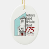 175e Jubileum kerstversiering Keramisch Ornament (Achterkant)