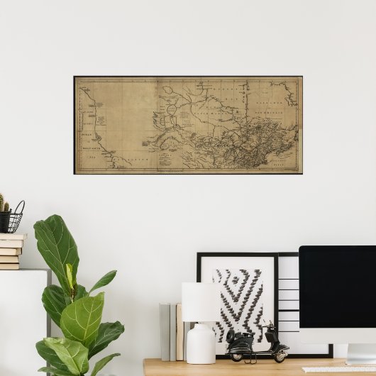 1762 Kaarten van Canada Poster (Thuiskantoor)