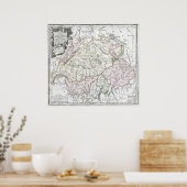 1764 La Suisse-kaart Poster (Keuken)