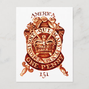 1765 Amerikaanse belastingstempel Briefkaart