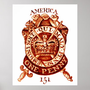 1765 Amerikaanse belastingstempel Poster