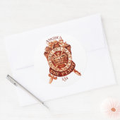 1765 Amerikaanse belastingstempel Ronde Sticker (Envelop)