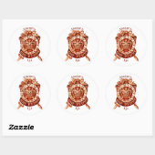 1765 Amerikaanse belastingstempel Ronde Sticker (Vel)