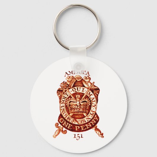 1765 Amerikaanse belastingzegel Sleutelhanger (Voorkant)
