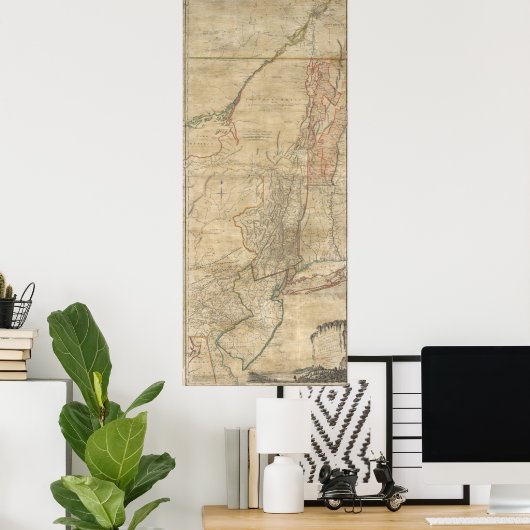 1768 Jeffreys Map of New York and New Jersey Poster (Thuiskantoor)