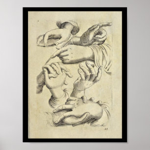 1770 Artistieke anatomie - Menselijke handvingeraf Poster