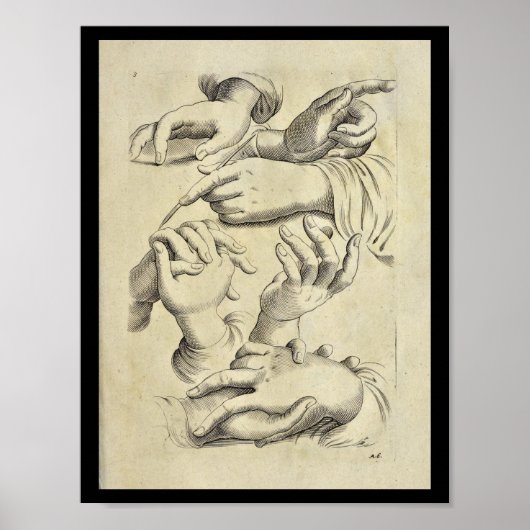 1770 Artistieke anatomie - Menselijke handvingeraf Poster (Voorkant)