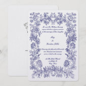 1770 Botanische Bloemen Grens Print Huwelijk Kaart (Voorkant / Achterkant)