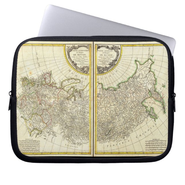 1771 Rigobert Bonne Map of Russia Laptop Sleeve (Voorkant)