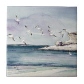 1774 Seagulls bij Sandy Beach Tegeltje (Voorkant)