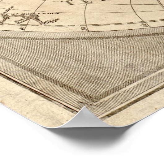 1775 Kaart van de wereld Poster (Hoek)