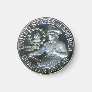 1776-1976 Bicentennial Drummer Quarter Dollar Magneet