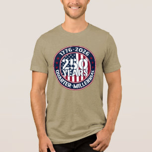 1776 2026 250 Jaar Kwart-Millennium USA Badge Tri-Blend Shirt
